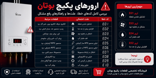 ارورهای پکیج بوتان؛ بررسی کامل تمامی کدهای خطا، علت‌ها، روش عیب‌یابی و قطعات مرتبط